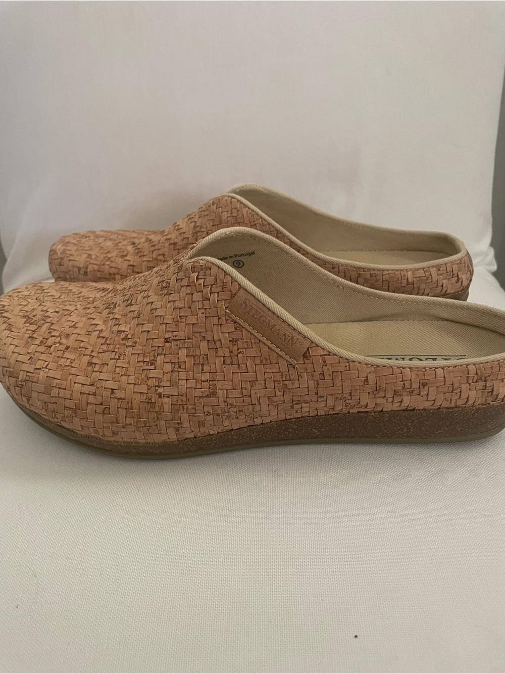 Women's Woven Slip-On Clog Mule in Tan